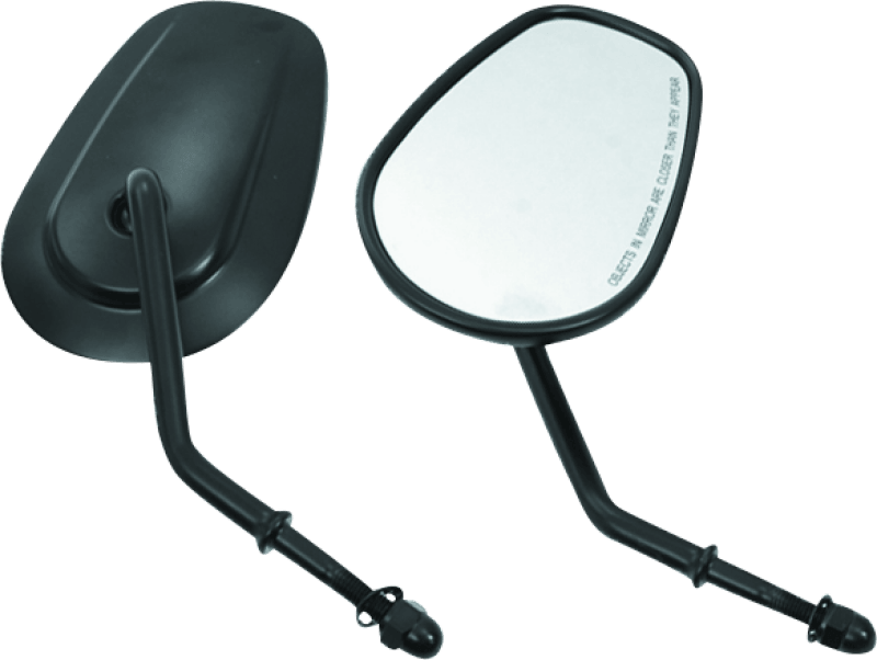 Bikers Choice Black Tapered Short Stem Mirrors Pr - Powersports Haven