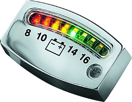 Kuryakyn LED Battery Gauge Universal Chrome - Powersports Haven
