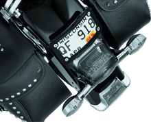 Load image into Gallery viewer, Kuryakyn Curved Laydown License Plate Frame Gloss Black - Powersports Haven