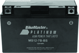 BikeMaster AGM Battery - MS12-7B-BS - Powersports Haven