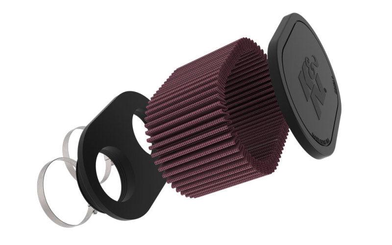 K&N 2-1/8in DUAL FLG 6-1/4 X 4inOD 3inH Universal Clamp-On Air Filter - Powersports Haven