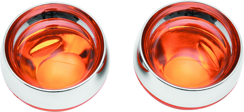 Kuryakyn Deep Dish Bezels With Amber Lenses - Powersports Haven