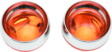 Load image into Gallery viewer, Kuryakyn Deep Dish Bezels With Amber Lenses - Powersports Haven