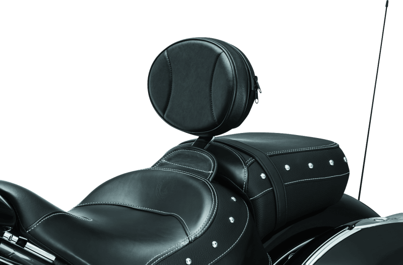 Kuryakyn Plug-N-Go Driver Backrest 14-Up Indian Black Pad, Chrome - Powersports Haven