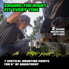 Rhino USA 6In Heavy Duty Drop Hitch - 2In (Silver) - Powersports Haven