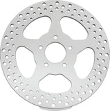 Bikers Choice 00-17 Big Twin 11.5 Inch Polished Frt 5 Spoke Drilled Stnless Rotor Repl H-D 44156-00
