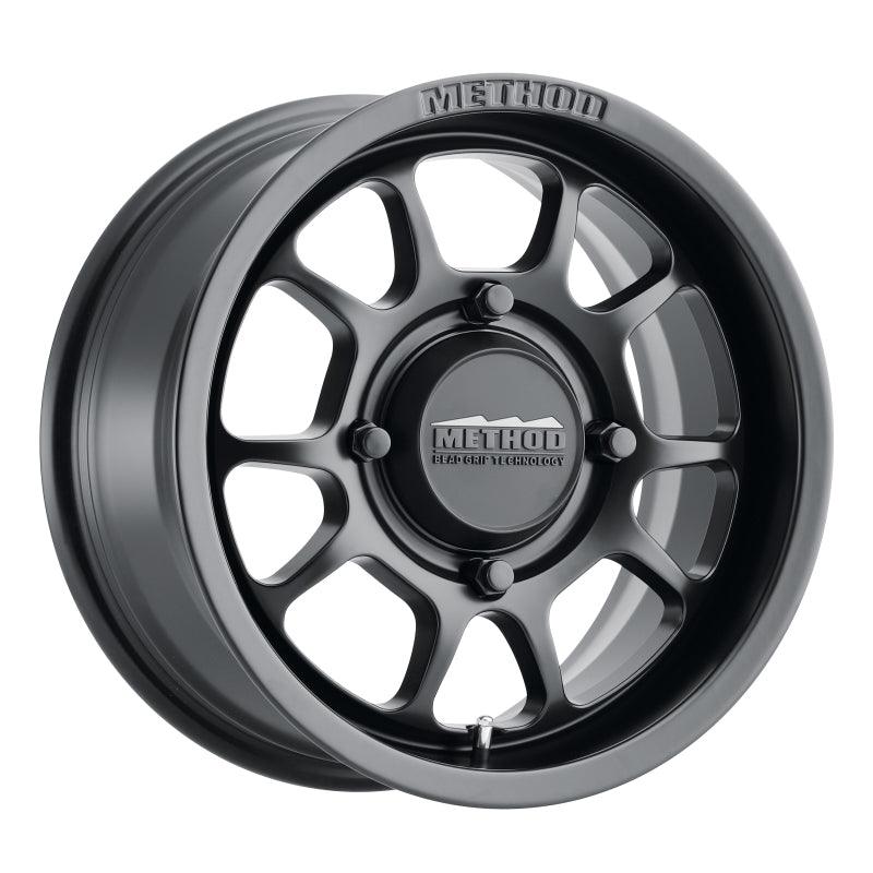 Method MR409 Bead Grip 15x7 / 4+3/13mm Offset / 4x136 / 106.25mm CB Matte Black Wheel - Powersports Haven