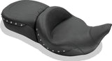 Mustang 08-21 Harley Electra Glide,Rd Glide,Rd King,Str Glide Super Touring 1PC Seat w/Studs - Black