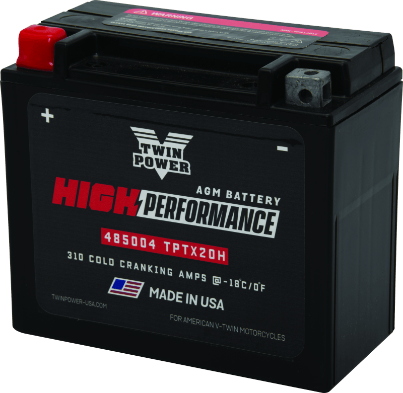 Twin Power YTX-20H High Performance Battery Replaces H-D 65991-82B Made in USA 310 CCA - Powersports Haven