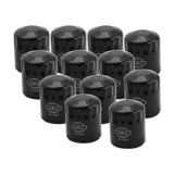 S&S Cycle 99-18 BT/2017+ M8/X-Wedge Black Oil Filter - 12 Pack