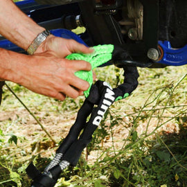 Rhino USA 7/8In X 30Ft Kinetic Rope Recovery Kit W/Soft Shackles (Green) - Powersports Haven