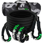 Rhino USA 7/8In X 30Ft Kinetic Rope Recovery Kit W/Soft Shackles (Black) - Powersports Haven