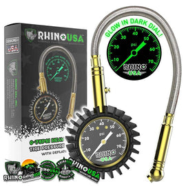 Rhino USA 75 Psi Analog Heavy Duty Tire Pressure Gauge - Powersports Haven