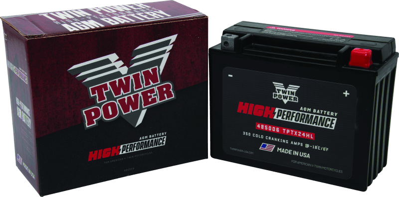 Twin Power YTX-24HL High Performance Battery Replaces H-D 66010-82A Made in USA 350 CCA - Powersports Haven