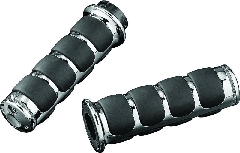 Kuryakyn Premium ISO Grips Without Throttle Boss Dual Cable Chrome - Powersports Haven
