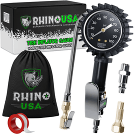 Rhino USA 100 Psi Analog Tire Inflator Gauge - Powersports Haven