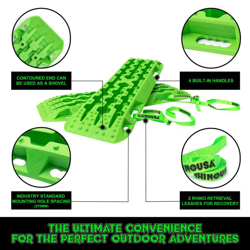 Rhino USA Recovery Traction Boards - Green (Pair) - Powersports Haven