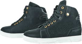 Speed and Strength Mad Dash Leather Shoes Black/White Womens Size - 6 - Powersports Haven