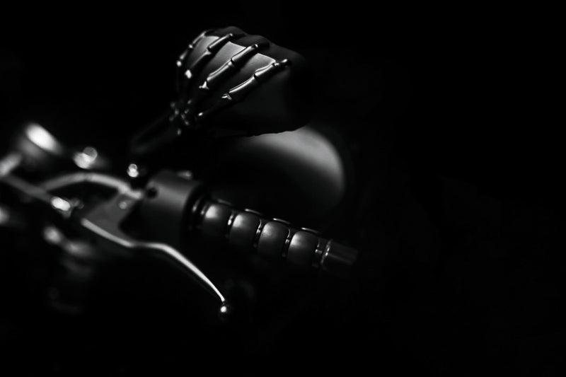 Kuryakyn Skeleton Hand Mirrors Black/Black - Powersports Haven