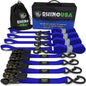Rhino USA Medium Duty Ratchet Strap Tie-Down 4-Pack (Blue) - Powersports Haven