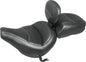 Mustang 18-21 Harley Heritage Classic Standard Deluxe Touring Solo Seat w/Driver Backrest - Black - Powersports Haven