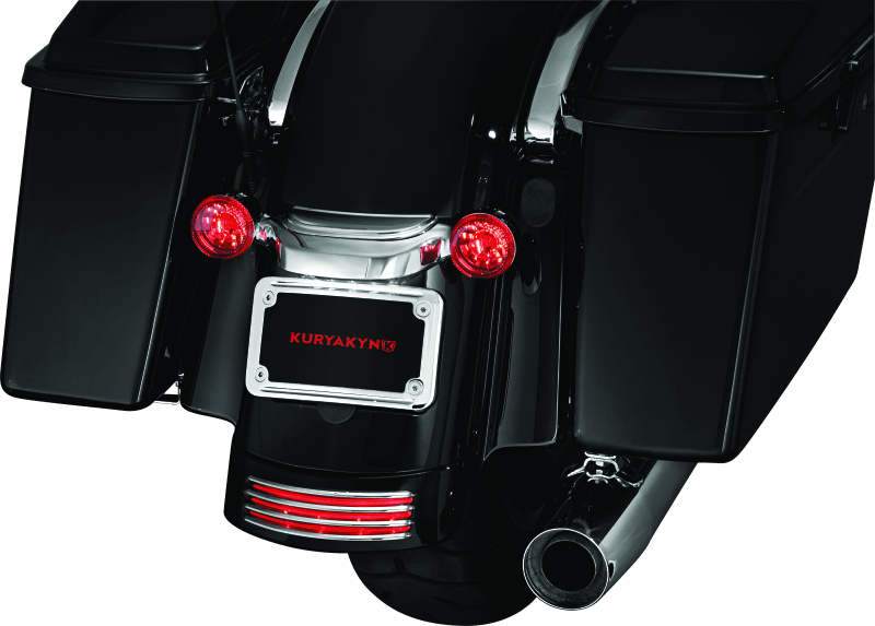 Kuryakyn Curved License Plate Mount Chrome - Powersports Haven