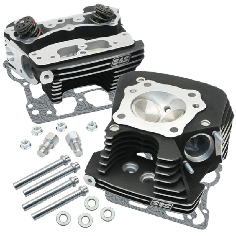 S&S Cycle 08-16 Touring Super Stock 89cc Cylinder Head Kit - Wrinkle Black - Powersports Haven