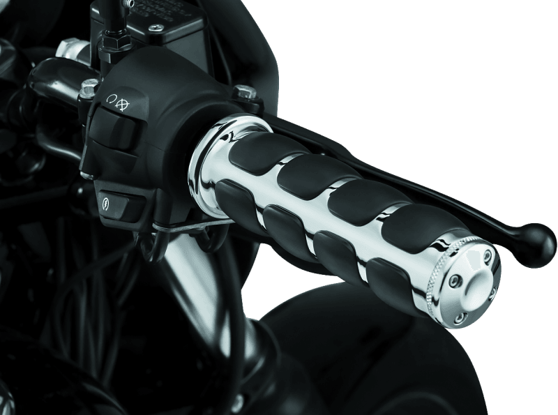 Kuryakyn Premium ISO Grips Without Throttle Boss Throttle-By-Wire Chrome - Powersports Haven