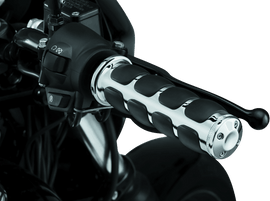 Kuryakyn Premium ISO Grips Without Throttle Boss Throttle-By-Wire Chrome - Powersports Haven