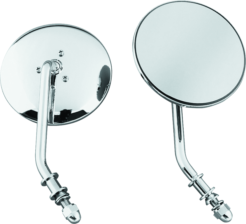 Bikers Choice 65-Up Chrome 4 Inch Round Short Stem Mirror Left Custom - Powersports Haven