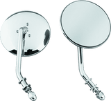 Bikers Choice 65-Up Chrome 4 Inch Round Short Stem Mirror Left Custom