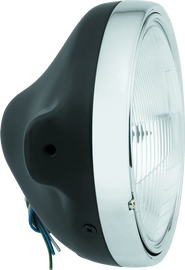 BikeMaster 7in Slim Headlight Side Mount - Black - Powersports Haven