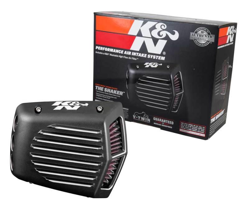 K&N Street Metal Intake System for 01-16 Harley Davidson Softail/Dyna - Shaker Black - Powersports Haven