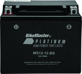BikeMaster AGM Battery - MS12-12-BS - Powersports Haven