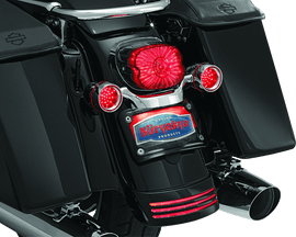 Kuryakyn Curved License Plate Mount Black - Powersports Haven