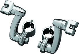 Kuryakyn Longhorn Offset Peg Mounts With 1-1/4inch Magnum Quick Clamp Chrome (Pair) - Powersports Haven