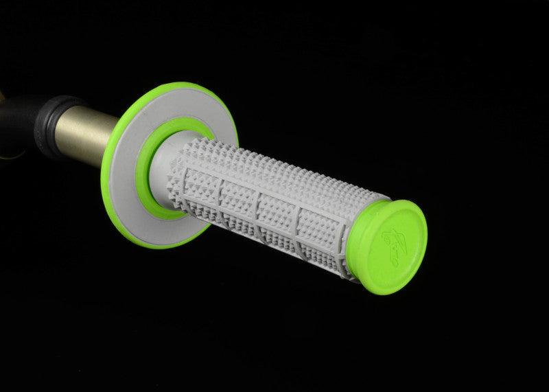 Renthal MX Dual Compound Grips Tapered 1/2 Waffle - Grey/ Green - Powersports Haven