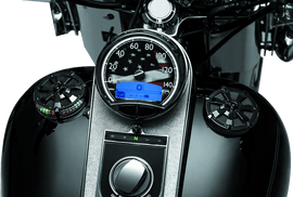 Kuryakyn Alley Cat Fuel & Battery Gauge Gloss Black - Powersports Haven