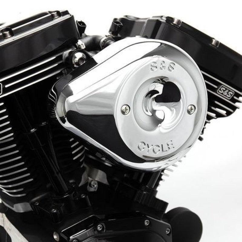 S&S Cycle 2017+ M8 Models Stealth Air Cleaner Kit w/ Chrome Teardrop Cover - Powersports Haven