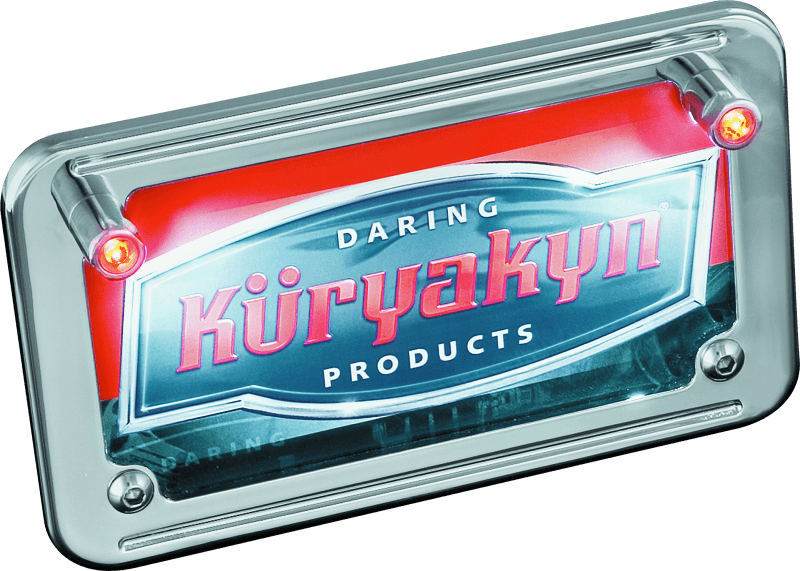 Kuryakyn LED License Plate Light With Red Accent Light Universal Chrome - Powersports Haven