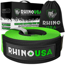 Rhino USA Recovery Tow Strap 3Inx30Ft (Green) - Powersports Haven