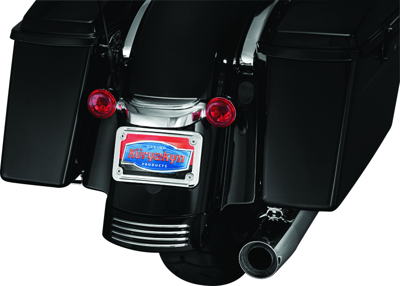 Kuryakyn Curved License Plate Mount Chrome - Powersports Haven
