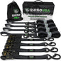 Rhino USA Medium Duty Ratchet Strap Tie-Down 4-Pack (Black) - Powersports Haven