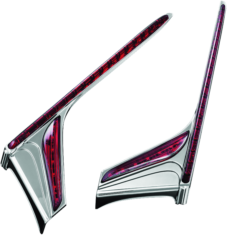 Kuryakyn L.E.D. Vertical Rear Light Strips 12-17 GL1800 Chrome Red Lens - Powersports Haven