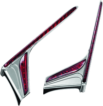 Load image into Gallery viewer, Kuryakyn L.E.D. Vertical Rear Light Strips 12-17 GL1800 Chrome Red Lens - Powersports Haven