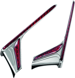 Kuryakyn L.E.D. Vertical Rear Light Strips 12-17 GL1800 Chrome Red Lens - Powersports Haven