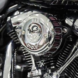 S&S Cycle 2017+ M8 Models Stealth Air Cleaner Kit w/ Chrome Mini Teardrop Cover - Powersports Haven