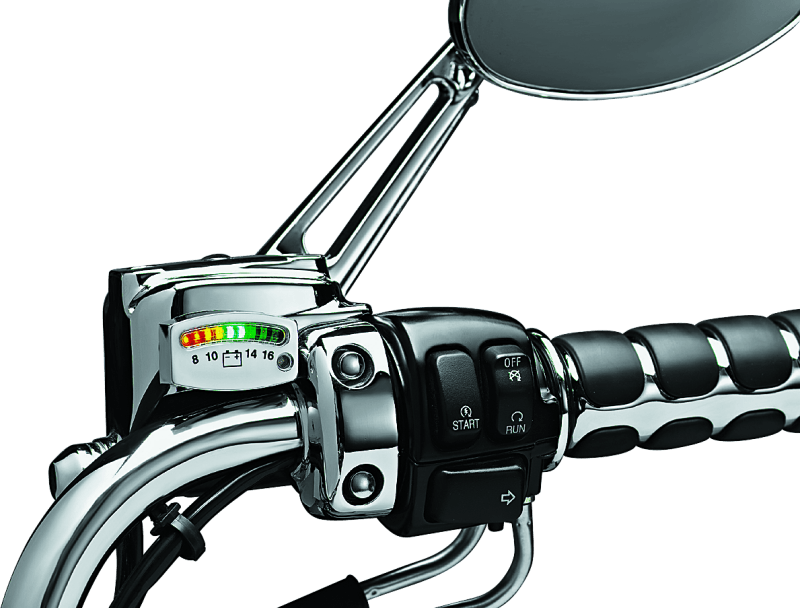 Kuryakyn LED Battery Gauge Universal Chrome - Powersports Haven