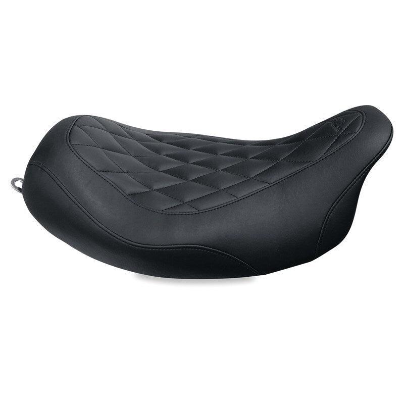 Mustang 08-21 Harley Electra Glide Std,Rd Glide,Rd King,Str Glide Solo Seat Diamond Stitch - Brown - Powersports Haven