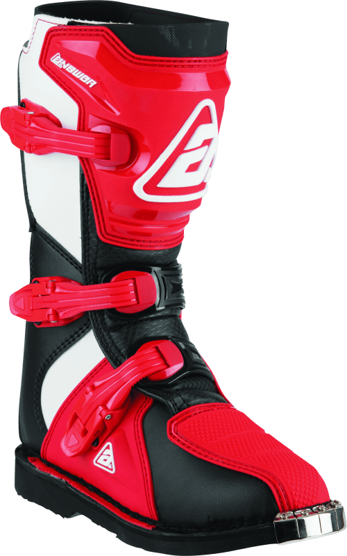 Answer AR1 Boot Black/Red Youth Size - 1 - Powersports Haven